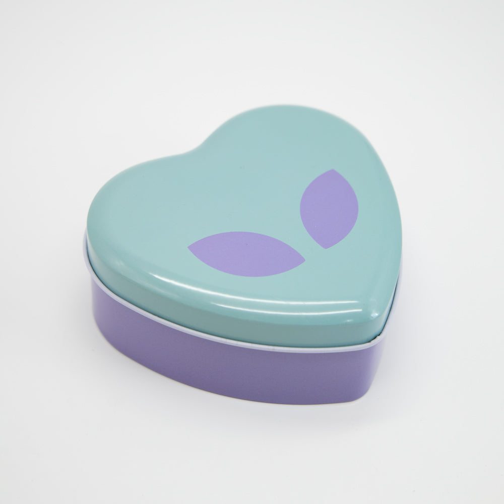Alien Heart-Shaped Metal Tin Planet X