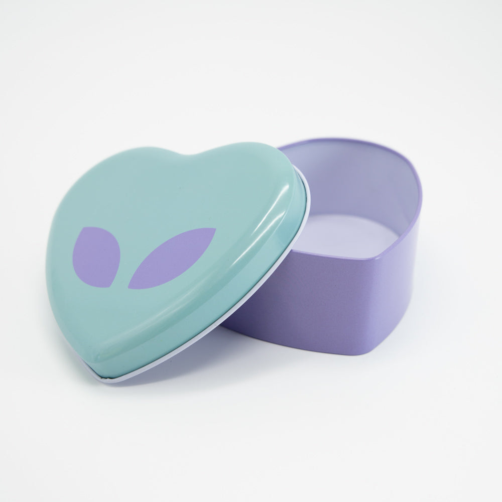 Alien Heart-Shaped Metal Tin Planet X
