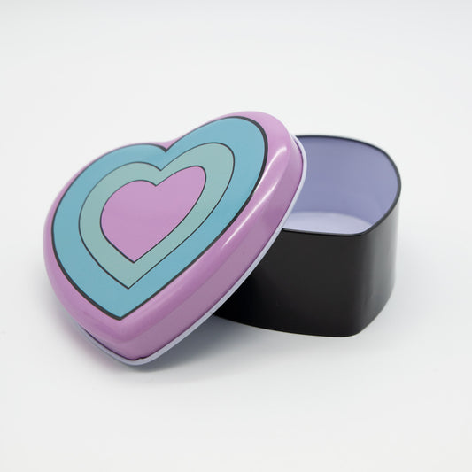 Trippy Hearts Heart-Shaped Metal Tin Planet X