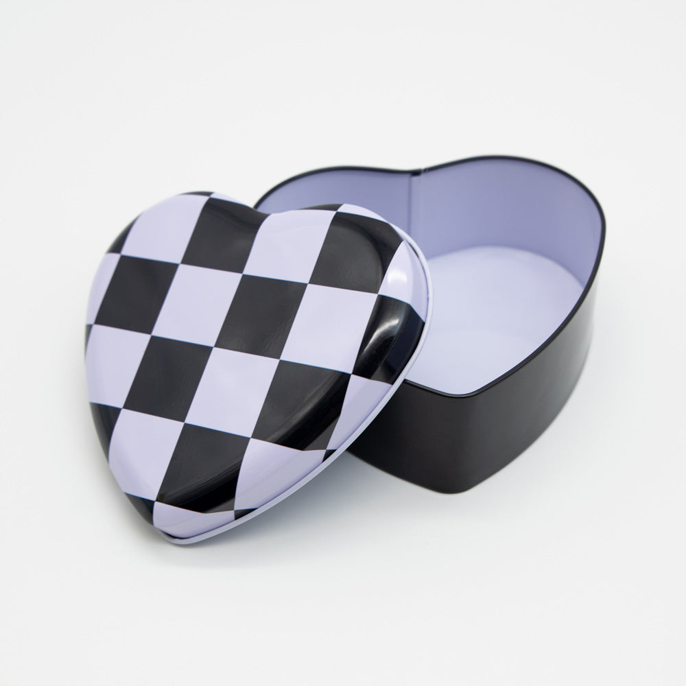 Checkers Heart-Shaped Metal Tin Planet X