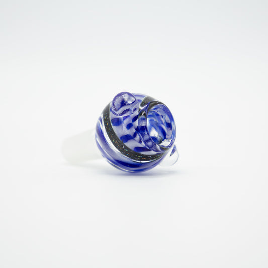 Swirly Glass Cone - Dark Blue (14mm) The Bong Shop