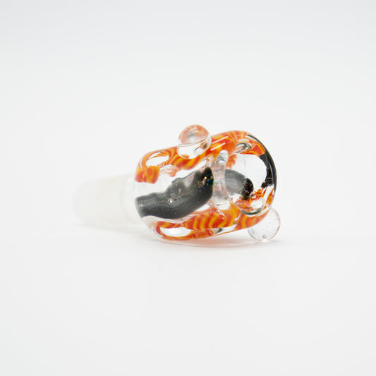 Swirly Square Glass Cone - Orange (14mm) The Bong Shop