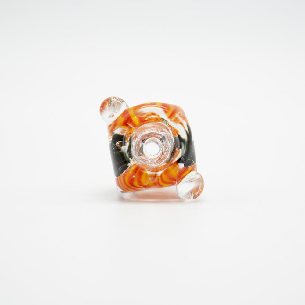 Swirly Square Glass Cone - Orange (14mm) The Bong Shop