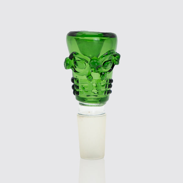 Tiki Skull Glass Cone - Green (18mm) The Bong Shop