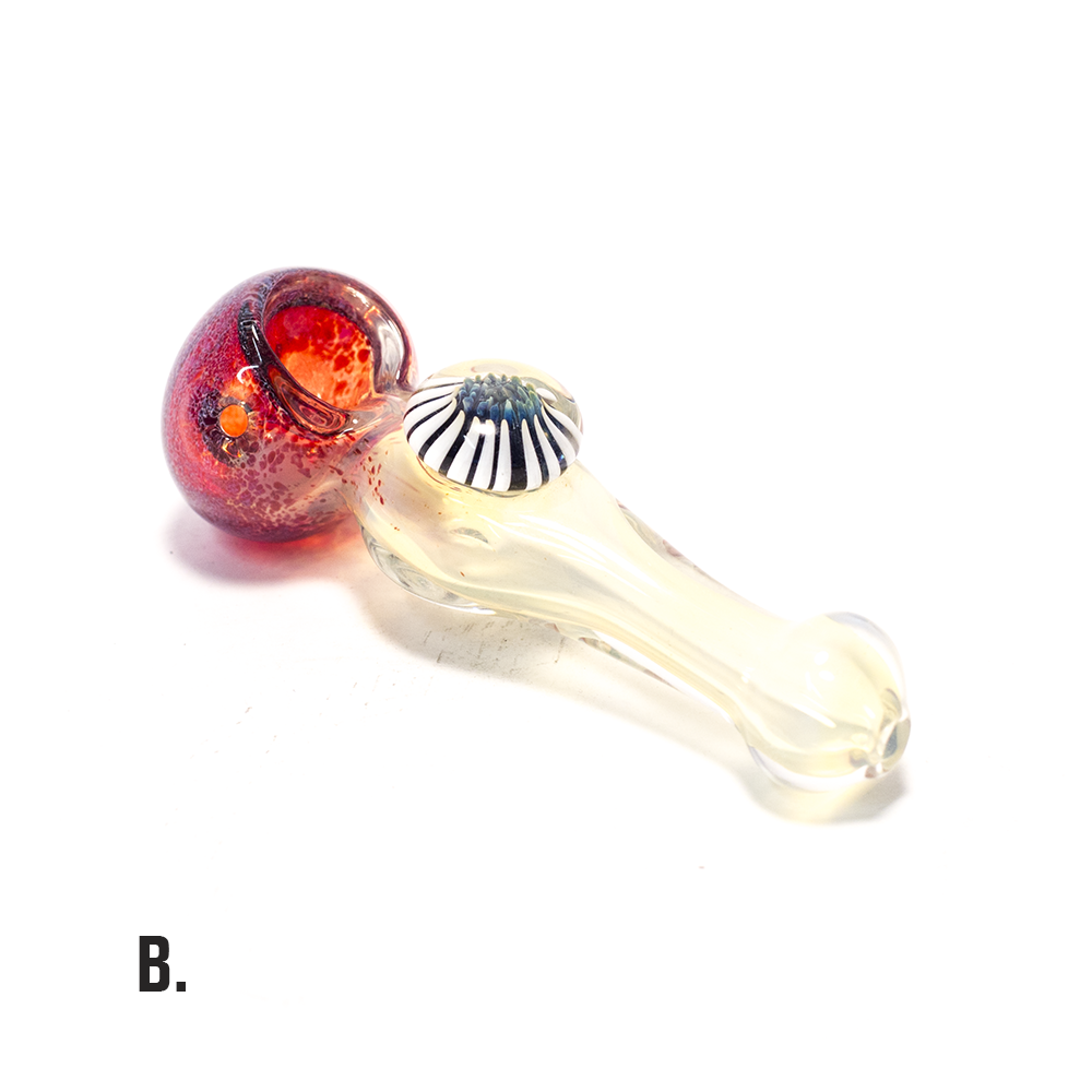 PIPE - GLASS DRY EYE ON NECK VARIOUS COLOURS The Bong Shop