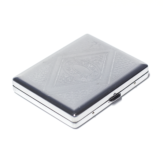 CIGARETTE CASE - RECTANGLE SILVER ASST DESIGNS The Bong Shop