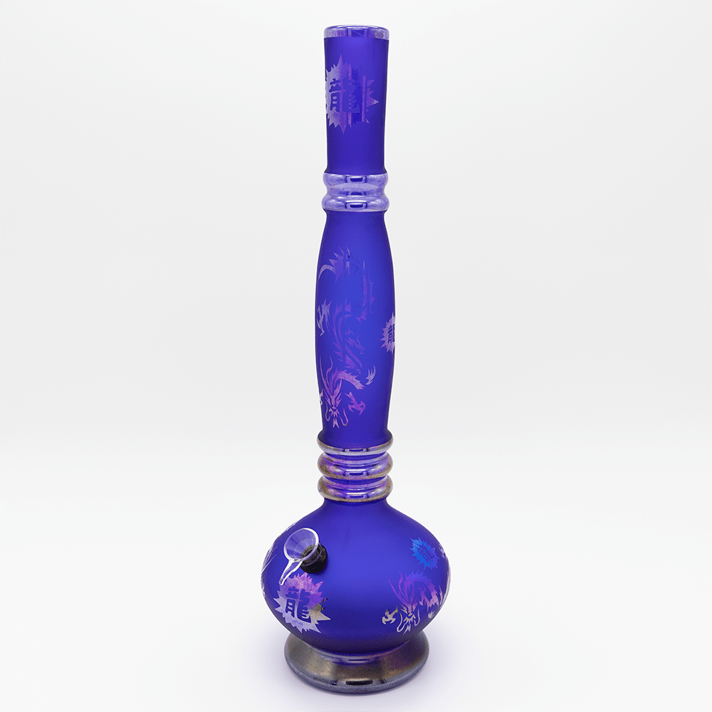 Chinese Dragon Glass Bong - Frosted Blue Planet X