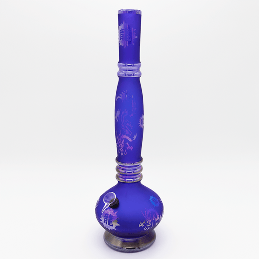 Chinese Dragon Glass Bong - Frosted Blue Planet X