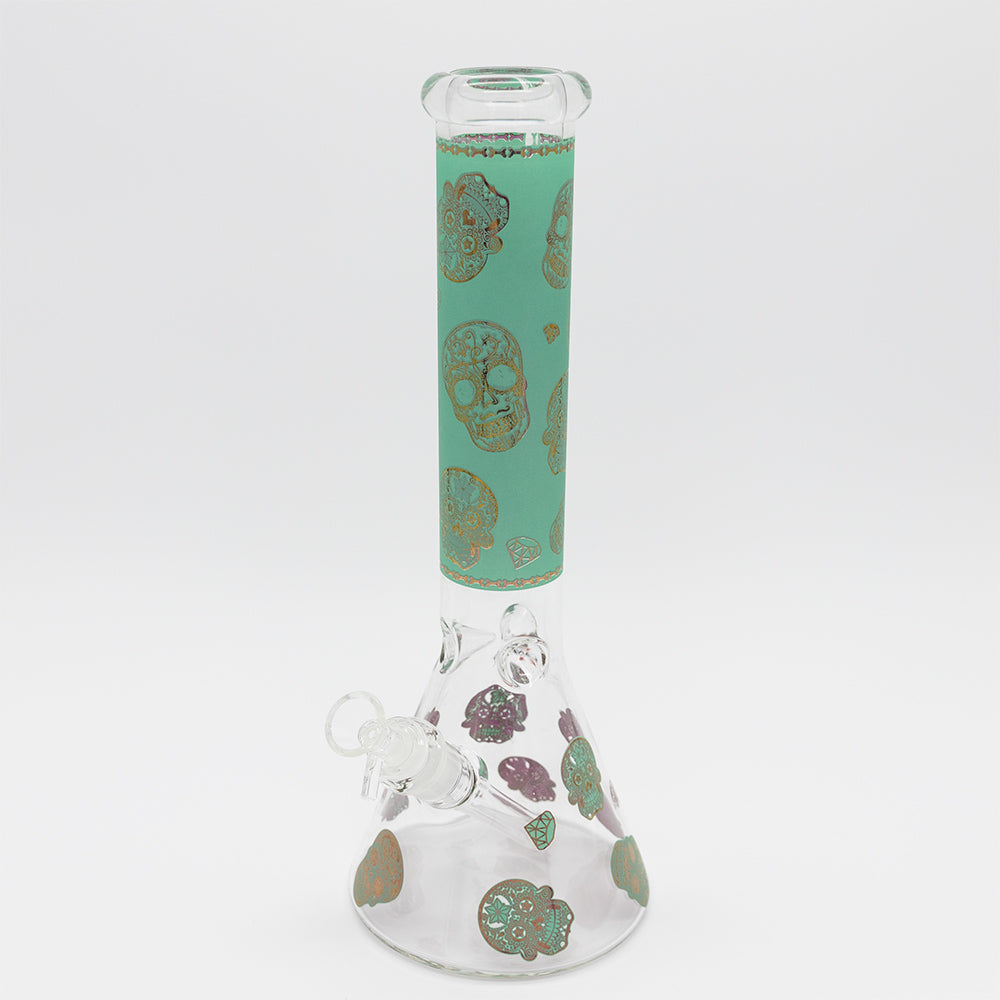 Sugar Skull Glass Bong - Green Planet X