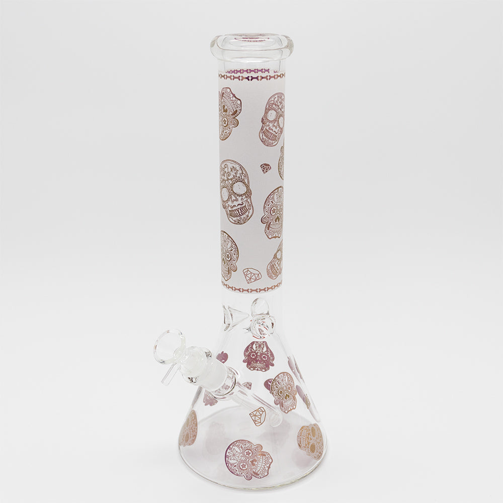 Sugar Skull Glass Bong - White Planet X