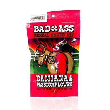 BAD-ASS DAMIANA & PASSIONFLOWER HERBAL SMOKE MIX 25G The Bong Shop