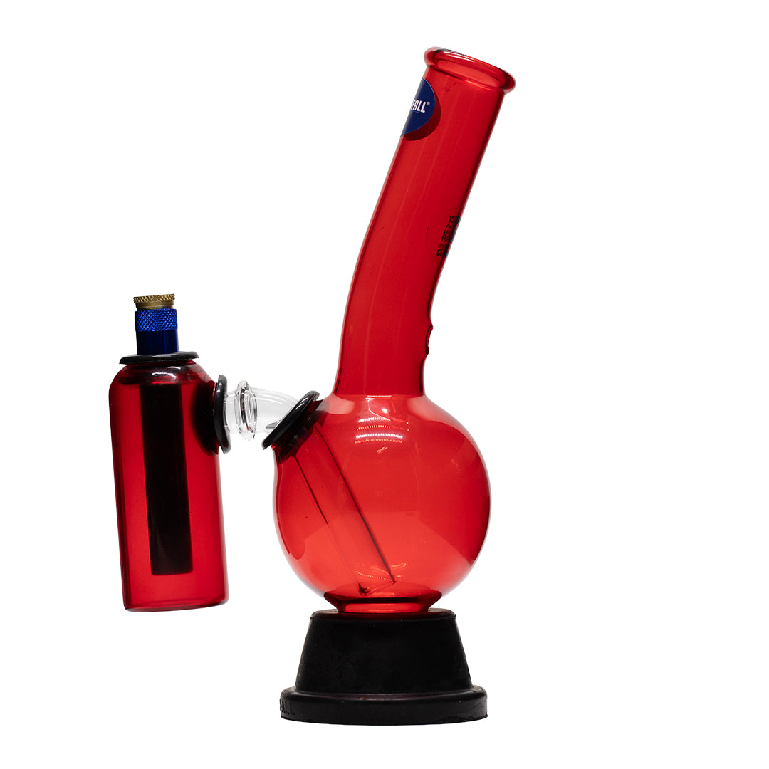 Waterfall Zap Bonza Red Glass Bong WIth Chamber