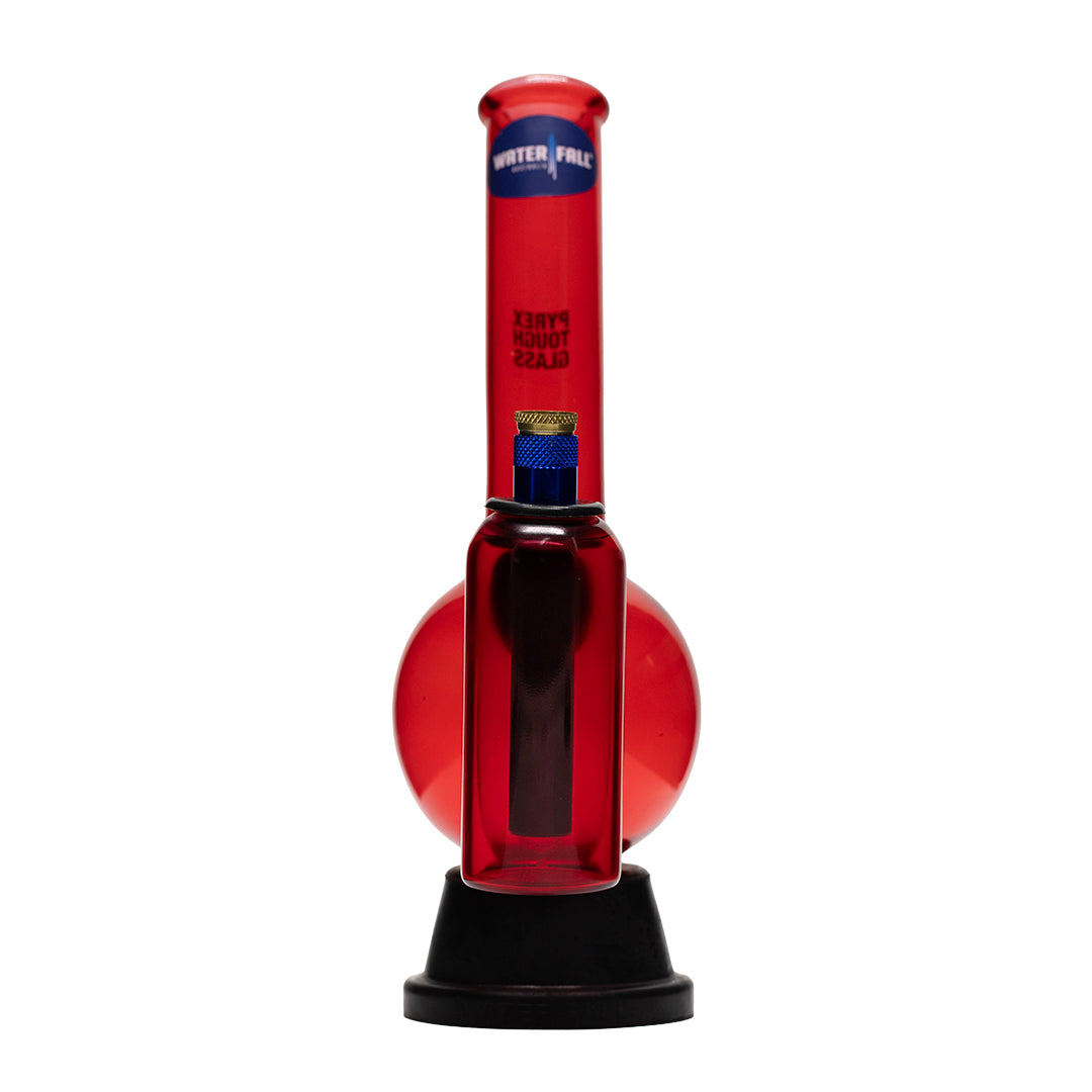 Waterfall Zap Bonza Red Glass Bong WIth Chamber