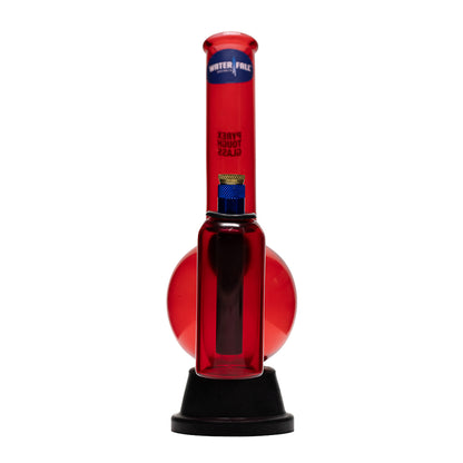 Waterfall Zap Bonza Red Glass Bong WIth Chamber