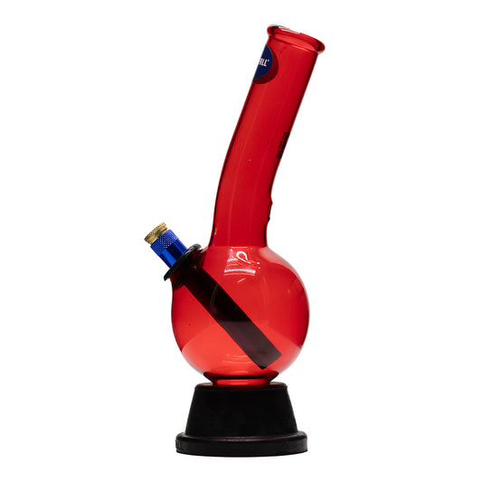 Waterfall Zap Bonza Red Glass Bong WIth Chamber