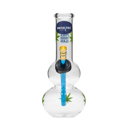 Charger Glass Bong Long Neck - Leaf Decal