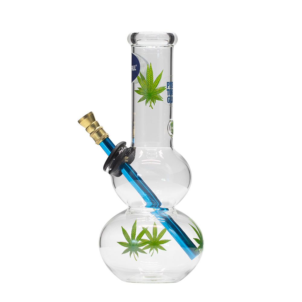 Charger Glass Bong Long Neck - Leaf Decal