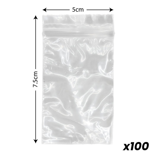 PLASTIC BAG ZIP - 2" x 3" ( 50mmx75mm ) P/S (100)