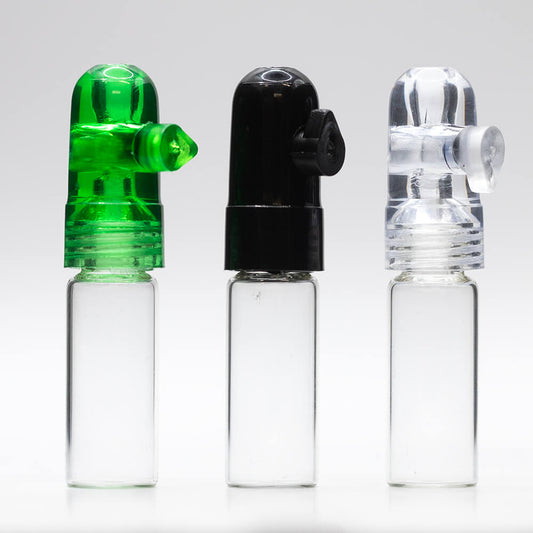 2467 - POCKET ROCKET - SMALL BOTTLE - ASST COLOURED TOPS The Bong Shop
