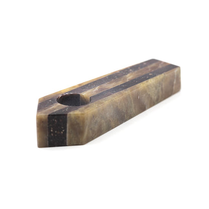 PIPE - SOAPSTONE 9CM COFFIN SHAPE WITH 5 STRIPES The Bong Shop