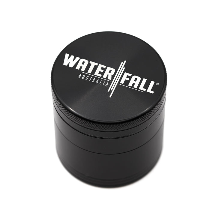 Four-Part Aluminium Grinder with Removable Screen - Black (50mm) Waterfall