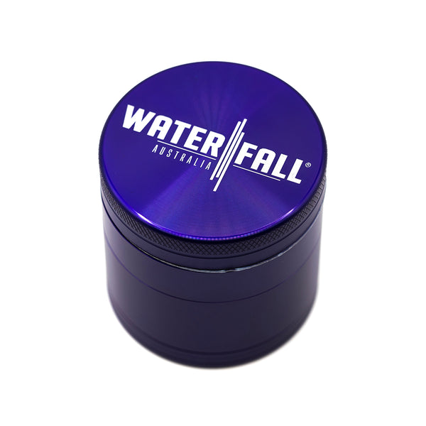 Four-Part Aluminium Grinder with Removable Screen - Blue (50mm) Waterfall