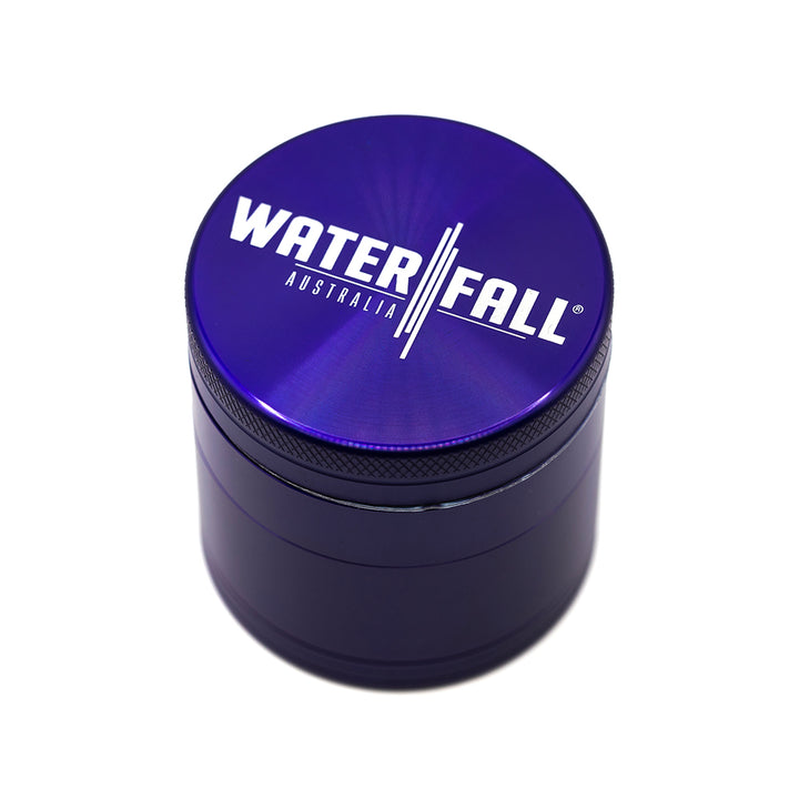 Four-Part Aluminium Grinder with Removable Screen - Blue (50mm) Waterfall