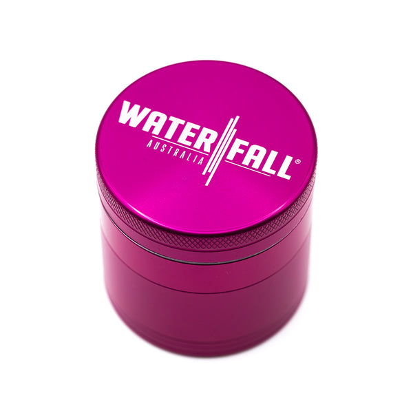 Four-Part Aluminium Grinder with Removable Screen - Pink (50mm) Waterfall