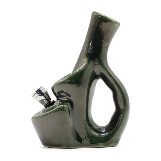 Handle Ceramic Bong - Green The Bong Shop