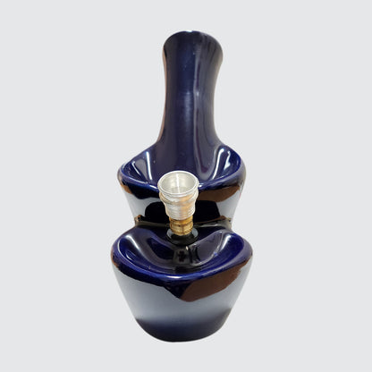 Handle Ceramic Bong - Blue 7 Pipe