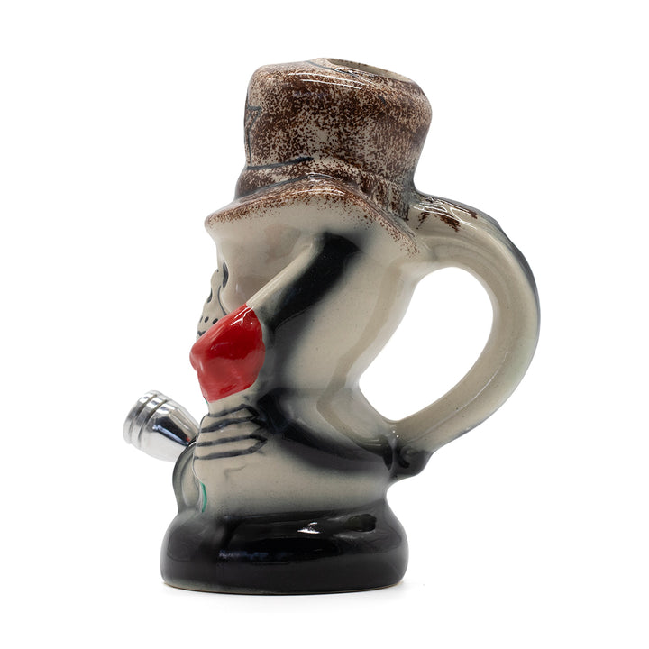 Slash Skull Ceramic Bong - Brown Hat The Bong Shop