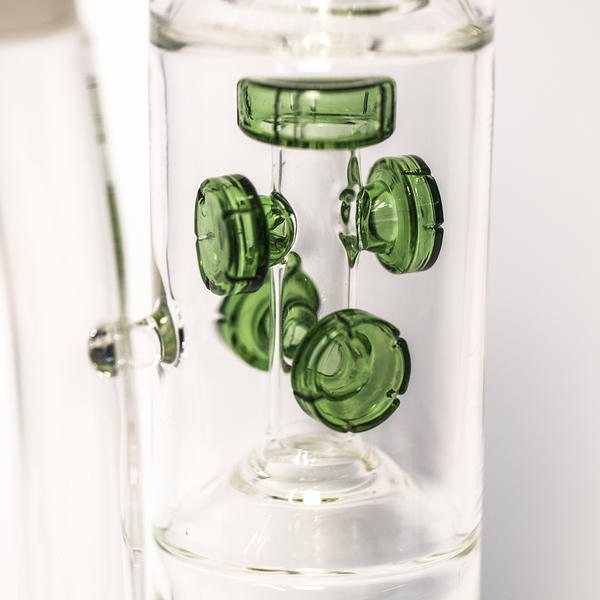 Titan Series | Green Pillar Glass Bong Waterfall