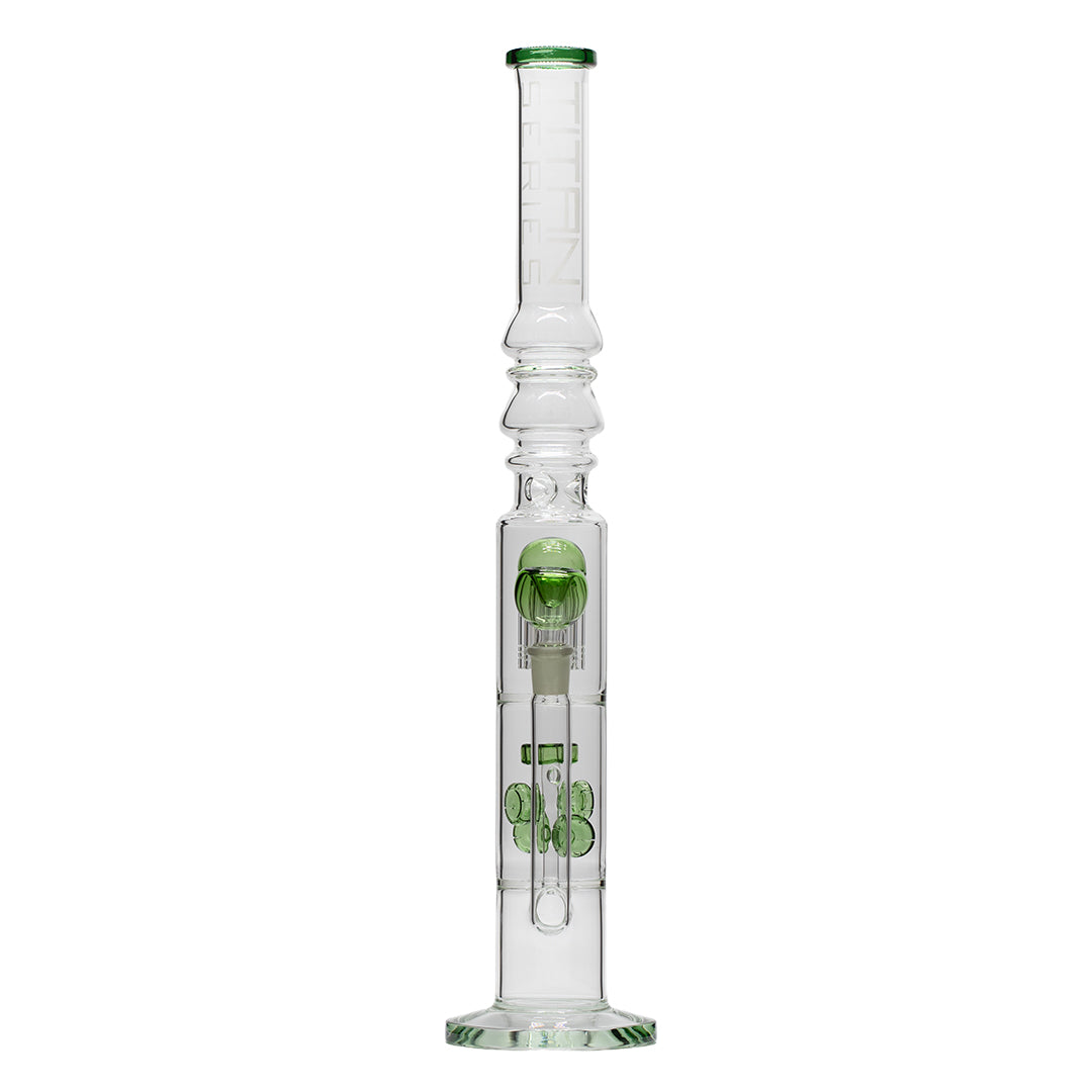 Titan Series Green Pillar Glass Bong