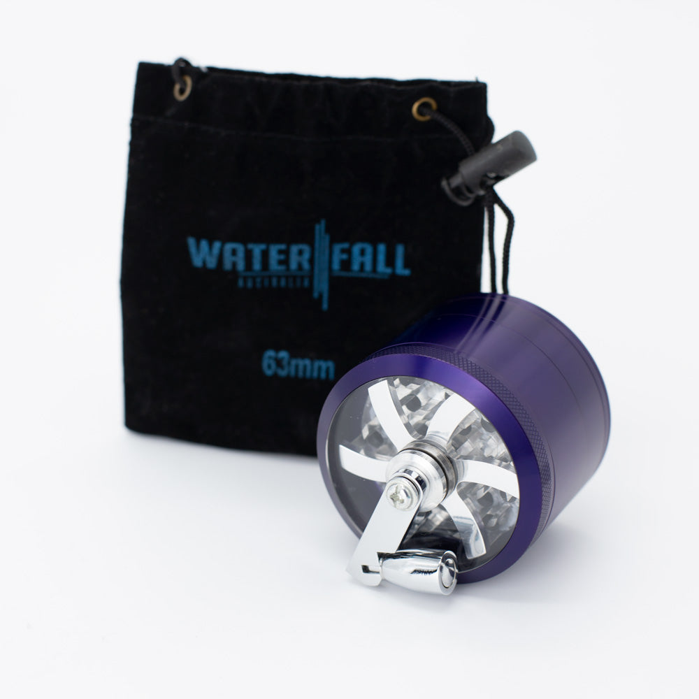 Aluminium Mill Grinder - Black (63mm) Waterfall