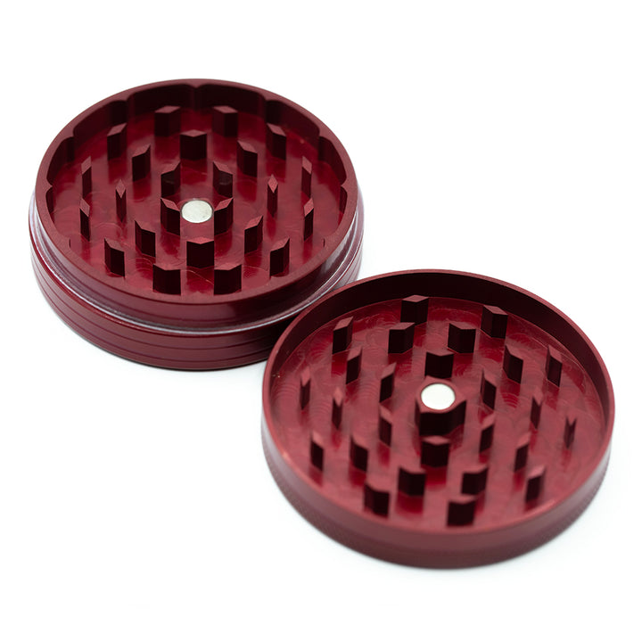 Red Two-Part Aluminium Grinder 63mm Waterfall