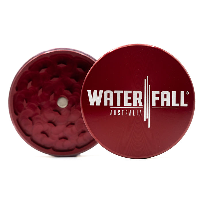 Red Two-Part Aluminium Grinder 63mm Waterfall