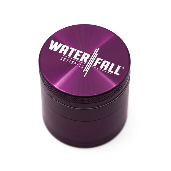 Four-Part Aluminium Grinder with Removable Screen - Purple (50mm) Waterfall