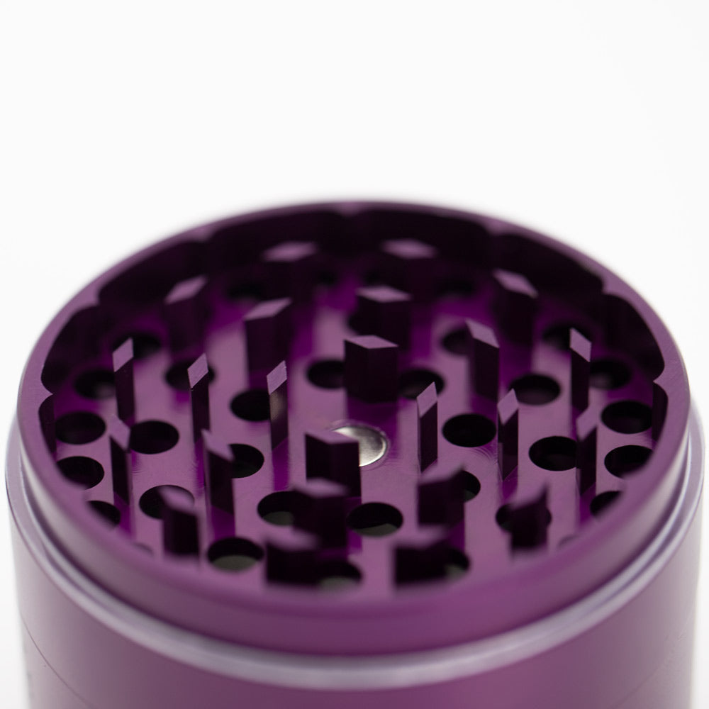 Four-Part Gloss Aluminium Grinder with Removable Screen 63mm Waterfall