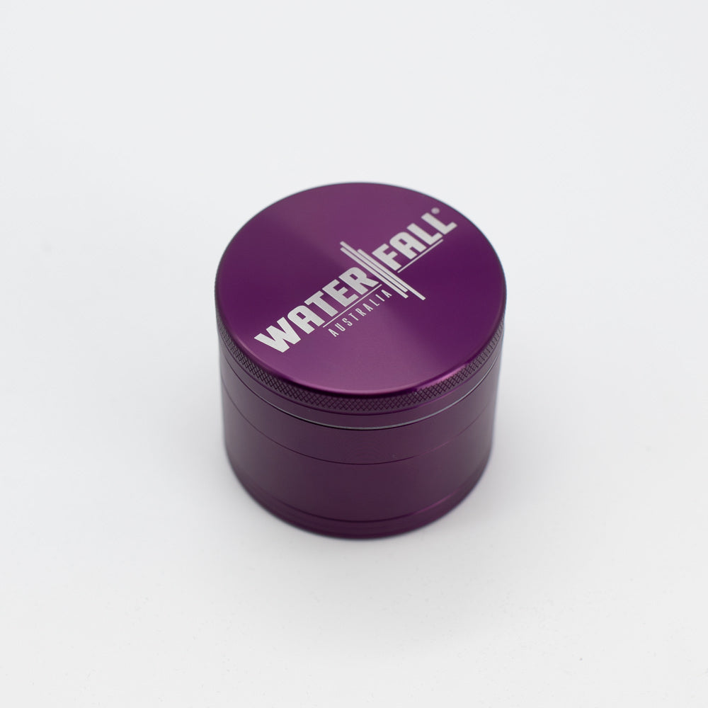 Four-Part Gloss Aluminium Grinder with Removable Screen 63mm Waterfall