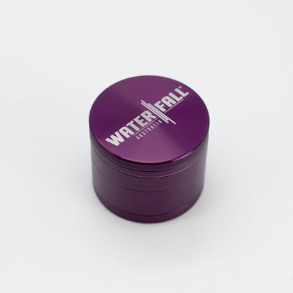 Four-Part Gloss Aluminium Grinder with Removable Screen 63mm Waterfall