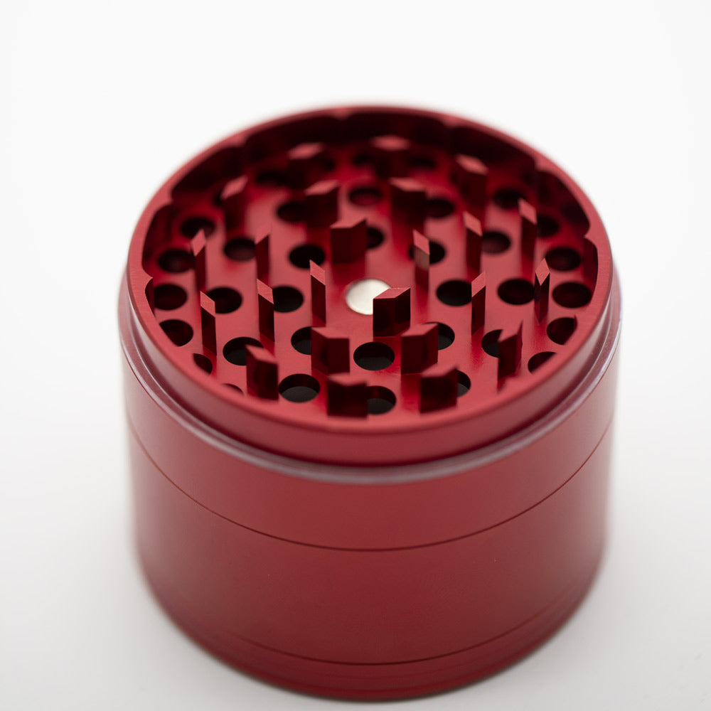 Four-Part Gloss Aluminium Grinder with Removable Screen 63mm Waterfall