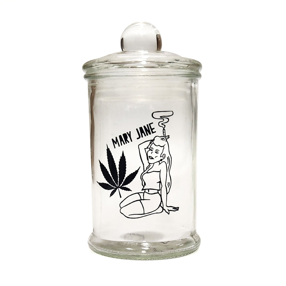 501506441 - STASH JAR - MARY JANE 150ML CLEAR GLASS JAR