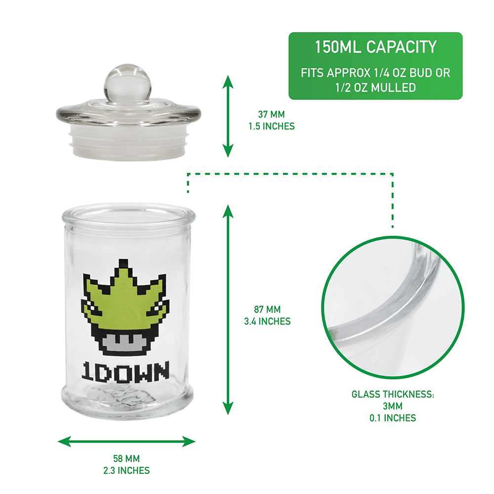 Badass Stash Jar - Plain Weed Leaf (150ml) Badass