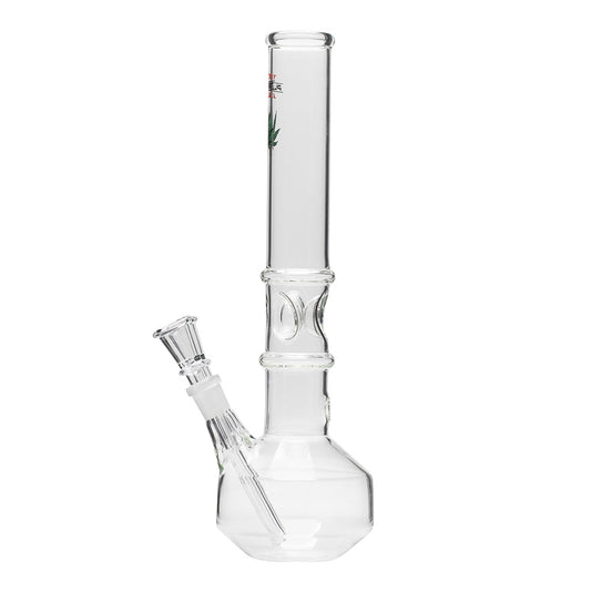 Stereo Double Cone Glass Bong - Leaf Decal Planet X
