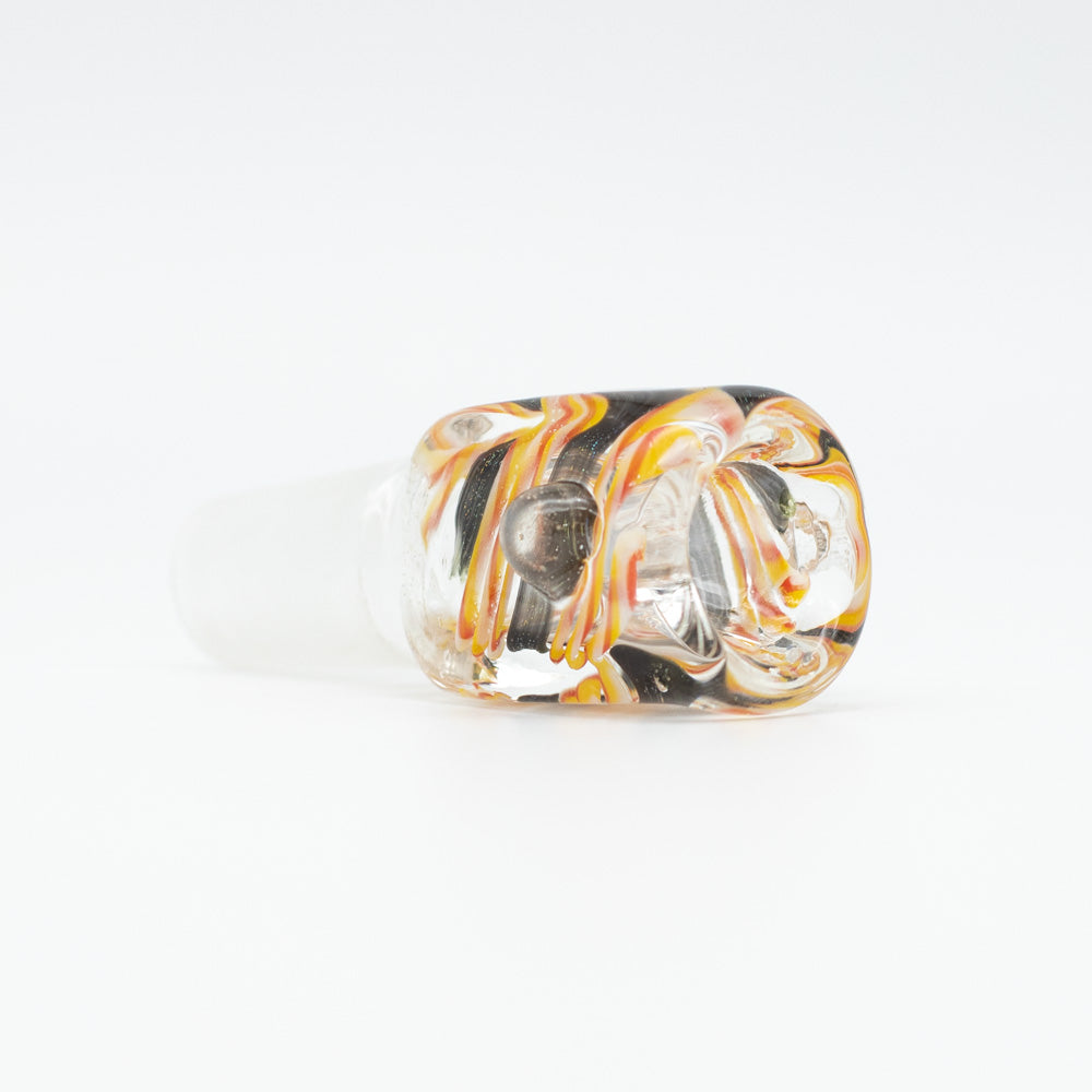 Glass Cone - Square - Red, White & Yellow Swirls - 18mm The Bong Shop