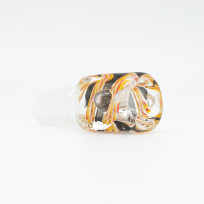 Glass Cone - Square - Red, White & Yellow Swirls - 18mm The Bong Shop