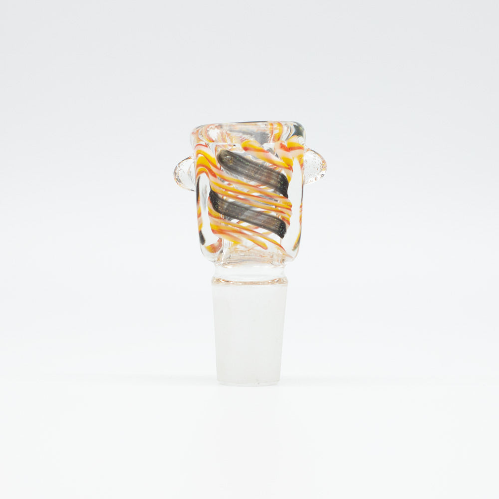 Glass Cone - Square - Red, White & Yellow Swirls - 18mm The Bong Shop