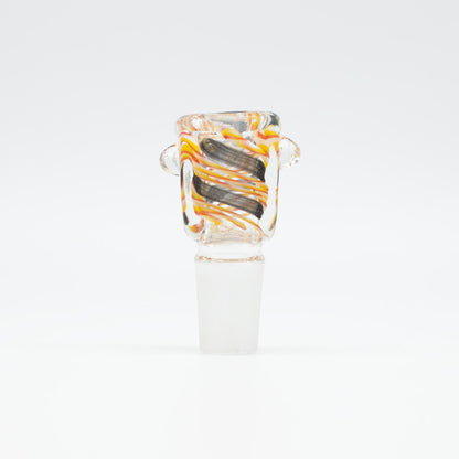 Glass Cone - Square - Red, White & Yellow Swirls - 18mm The Bong Shop