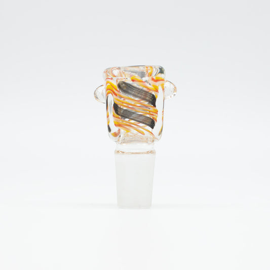 Glass Cone - Square - Red, White & Yellow Swirls - 18mm The Bong Shop