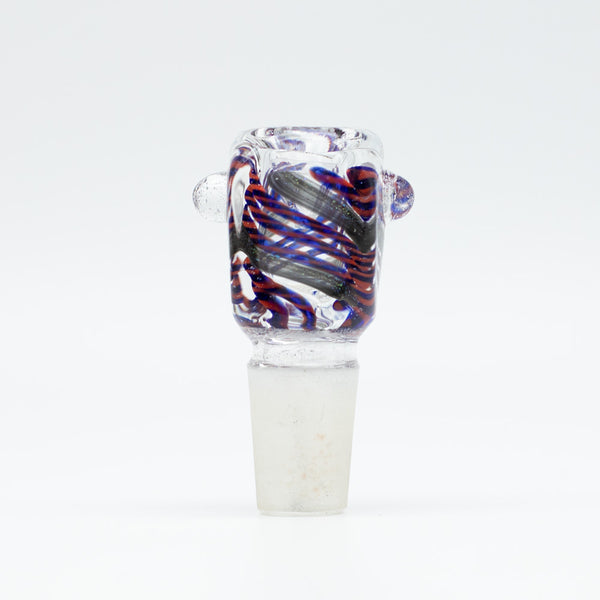 Glass Cone - Square - Red & Blue Swirls - 18mm The Bong Shop
